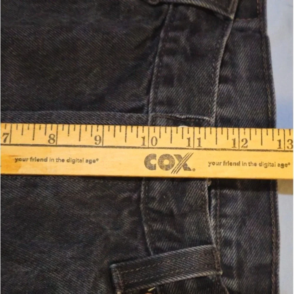 VTG Levi Jeans Mens 36x30 Black Denim Button Fly 501 Red Tab Weathering‎